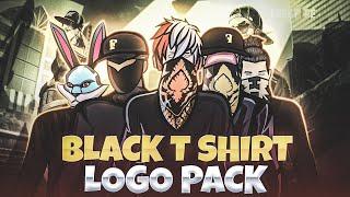 BLACK T-SHIRT MASCOT LOGO PACK FREE FIRE LOGO PACK