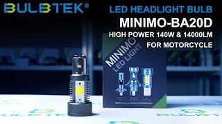 MINIMO BA20D LED headlight bulb, DC 9-60V & AC 6-42V, for DC & AC motorcycle ,+400% super bright.