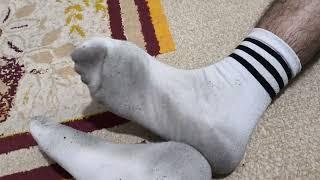 my dirty white socks|male feet|boy feet|sweaty socks|stinky socks