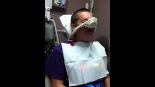 Funny reaction to laughing gas (after procedure)