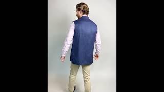 Koy Clothing - Navy Herringbone Gilet