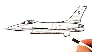 How to draw a F-16 fighter jet