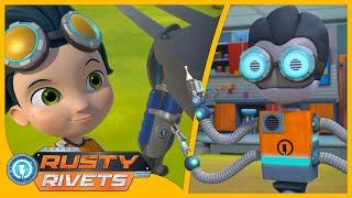 Rusty Builds a Robot  | Rusty Rivets | Cartoons for Kids