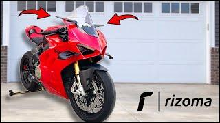 Ducati Panigale V4S Rizoma Stealth Mirrors | These Rizoma Mirrors look SO GOOD!