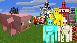 PIGZILLA vs ALL GOLEMS in Minecraft Mob Battle