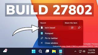 New Windows 11 Build 27802 – New Taskbar Option, New System Tray Battery Icon, and Fixes (Canary)