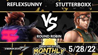 Bread and Butter 28 Round Robin - Reflexsunny (Akuma) Vs. Stutterboxx (Hwoarang) Tekken 7