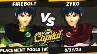D-AIR CAPITAL - Firebolt (Green Marth) VS. Zyko (Red Marth) - Placement Pools [W]