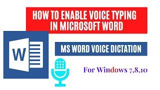 Enable Dictation In Word 2024 | How To Enable Voice Typing In Microsoft Word