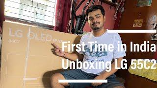 2022 LG 55 C2 OLED EVO TV - Unboxing, Setup & Impressions- First Time in India Stand Mount