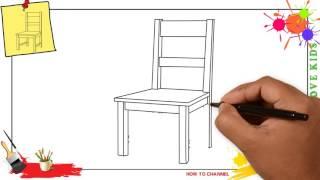 How to draw a chair SIMPLE & EASY step by step for kids