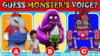 GUESS THE MONSTER'S VOICE | GRIMACE SHAKE, SUPER MARIO ELEPHANT, SKBIDI TOILET, EPIC WUBBOX  Part 28