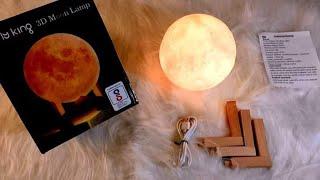 Unboxing Rechargeable 3D Moon Light Lamp | Must Buy