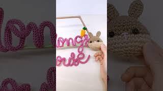 Crochet Bunny | Amigurumi Rabbit Wall Hanging | Knitted Wire Words | How to crochet a bunny