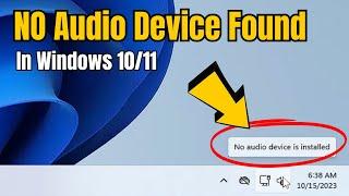 How to FIX "No Audio Device Installed or Found" in Windows 10/11 | Fix Windows 11 Audio Problem