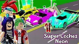 BATALLAS de SUPER COCHES NEON en BROOKHAVEN | Kori Roblox