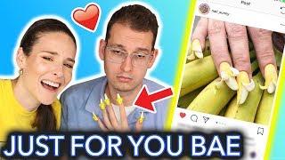 Giving My Boyfriend Banana Nails (peel me baby)