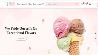 Multipages ice-cream shop website using html css js php & mysql from scratch admin panel part one