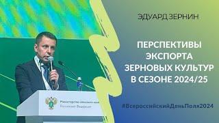 Перспективы экспорта зерновых культур в сезоне 2024/25 | Эдуард Зернин на Всероссийском дне поля