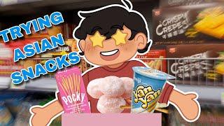 LOCAL ASIAN MARKET FOOD HAUL!! American tries Asian snacks PART 1 ||JadenPlayz