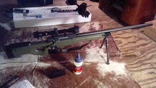 Well L96 airsoft sniper rifle. unboxing upgrade, range/accuracy test