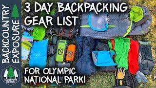 3 Day Backpacking Gear List For Olympic National Park