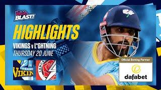 Highlights: Yorkshire Vikings vs Lancashire Lightning - Vitality Blast T20 - Masood Wins Roses Clash