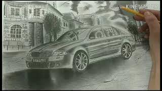 Art first person SKODA OCTAVIA A5 RS 2008. Рисунок от первого лица Шкода Октавия А5 РС 2008.