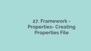 27. API Automation Framework - Creating Properties File Rest Assured,  API Automation Playlist