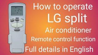 How to use lg air conditioner remote control function in English| lg split ac remote full details