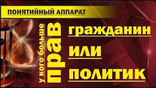 67. У кого больше прав. Гражданин или политик. Понятийный аппарат.