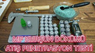 MF TEK KURŞUN DÖKÜMÜ, 45 METRE ATIŞ PENETRASYON TESTİ, fişek dolumu 12ga (shotgun cartridge filling)