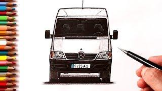 Как нарисовать машину Mercedes Benz Sprinter