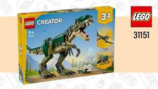 LEGO Creator 3in1 T. Rex (31151)[626 pcs] Triceratops & Pterodactyl | Speed Build | TBBL