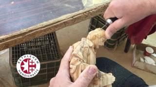 Saint Joesph "The Carpenter" Statue Being Carved from Olive Wood  #Holyland #catholicart #woodart