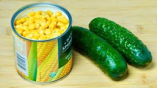 I take a CAN OF CORN and make a brilliant salad! A quick and tasty salad in minutes! A simple recipe