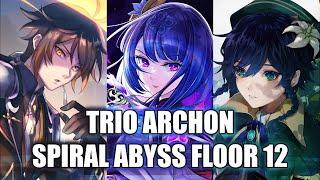 Kazuha Bennett and Trio Archon Clearing Spiral Abyss Floor 12 | Genshin Impact