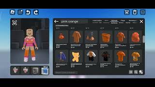 Roblox Catalog Avatar creator - розовый и оранжевый - скин из сочетания цветов