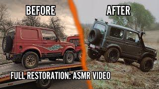 Suzuki Samurai ASMR total full restoration / no talking - just working | satisfying mechanic video