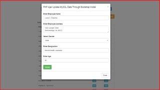PHP Ajax Update MySQL Data Through Bootstrap Modal