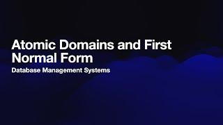 Atomic Domains and First Normal Form