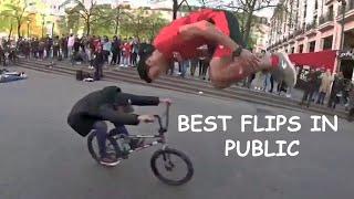 Flips in Public REACTION! CRAZY Flips in Public by Farid Zitoun!