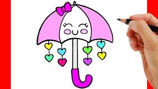 How to a draw umbrella for kids | как нарисовать зонтик для детей