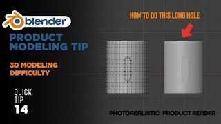 How to Cut Long Holes on Curve Surface in Blender (Quick Blender Tip 14)