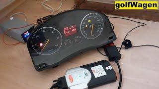 Delphi DS150E Imstrument cluster out put test VW Golf 5