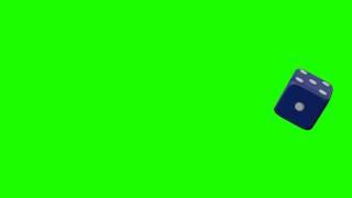 blue dice animation in green screen free stock footage