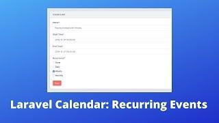 Laravel + Calendar: How to Deal With Recurring Events