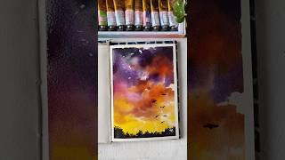 Watercolor sky painting #artshorts #watercolor #watercoloring #watercolorart #arte #art #painting