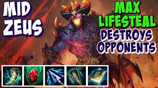 FULL LIFESTEAL MID ZEUS GAMEPLAY SMITE SEASON 9 - BURRY ENEMIES!