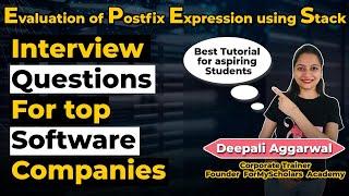 Evaluate Postfix Expression using Stack with Examples | DSA using Java #22